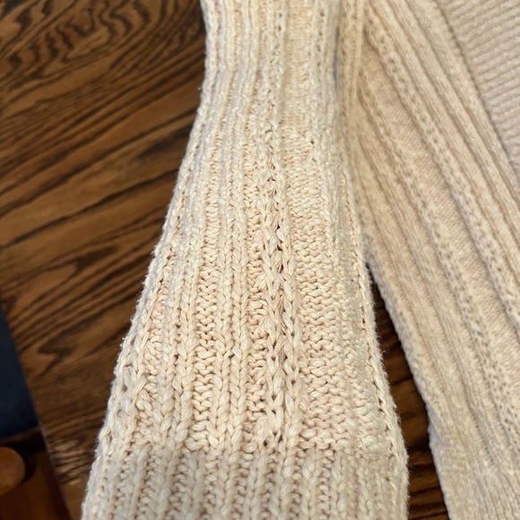 Anthropologie Cream Cotton Crochet Knit Open Front Cardigan - Picture 4 of 9